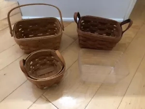 4 Piece Longaberger Basket Baskets 1989 1993 1995 - Picture 1 of 3