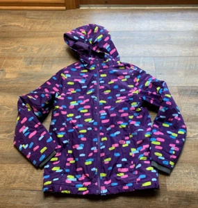 Girl's  Print Land's End Full Zip Insulated Hooded Jacket Size M 10-12 - Picture 1 of 9