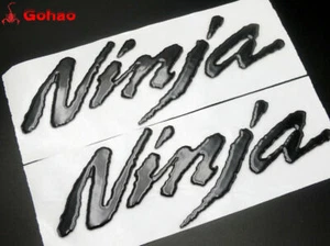 Fuel Tank Fairing Fender Black Ninja ZX-6R ZX 10R ZX-14R 250 3D Emblem Badge 2x - Picture 1 of 5