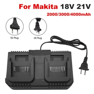 Cargador de batería de doble asiento 3.0A 18V 21V Cargador de batería de iones de litio para Makita - Imagen 1 de 26