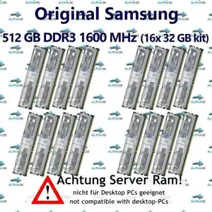 512 GB (16x 32 GB)Lrdimm ECC DDR3-1600 Supermicro X9DRG-OF-CPU X9DRG-OTF RAM - Picture 1 of 1