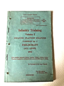 BRITISH ARMY ' INFANTRY TRAINING' VOLUME I ,PAMPHLET 2 FIELDCRAFT DATED 1954 - Picture 1 of 7