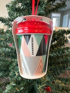 Starbucks Ornamento Nuova Tazza Caffè Ceramica Geometrica Natale 2018 Alberi Moderni - Foto 1 di 6