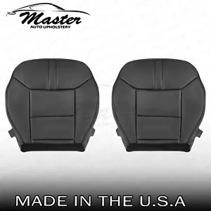 Fits 2008 2009 Hummer H2 Driver & Passenger Bottom Black Leather Seat Covers - Picture 1 of 9