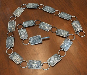 Cinturón Floyd & Lloyd Becenti Vintage Navajo Sterling Concho 42" o menos 173 gramos - Imagen 1 de 12
