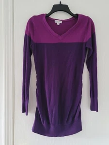 Liz Lange For Target Women's Sz S Maternity Sweater Top Tunic Purple Pink Blocks - Picture 1 of 12