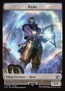 MTG Magic FIN Final Fantasy - 1x EN NM TOKEN 0008 / 0018 Hero / Frog - Picture 1 of 2