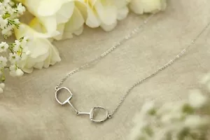 Collana con ciondolo morso cavallo serpente argento sterling 925 gioielli equitazione - Foto 1 di 4