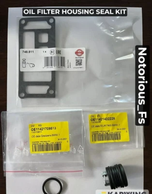 KIT GUARNIZIONI CARTER FILTRO OLIO ORIGINALE BMW E30 E36 E46 E34 316i 318i 51... - Immagine 1 di 4