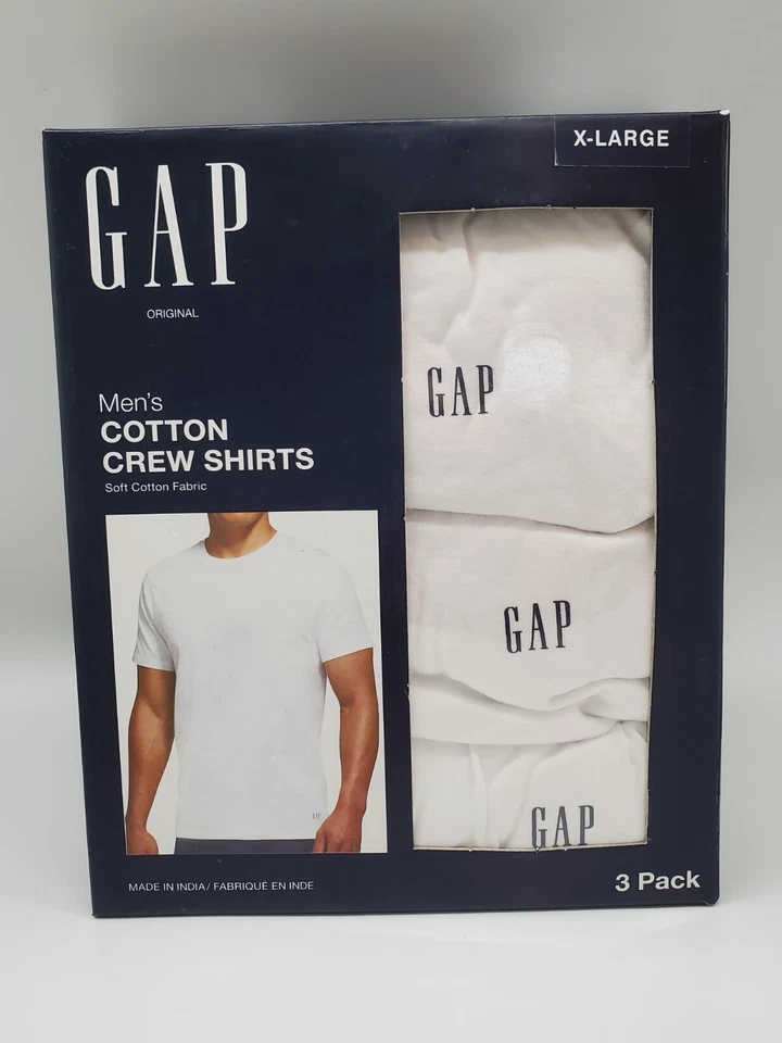 Gap Men's Cotton Crew T-Shirts Size XXL 2-Pack White