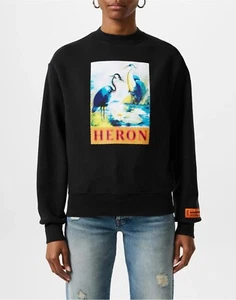 HERON PRESTON HALFTONE HERON LOGO SWEATSHIRT FELPA DONNA HWBA014F22JER0041046 - Imagen 1 de 5
