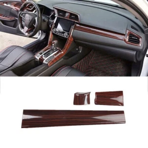 For Honda Civic 10th 2016-2021 Wood Grain Center Console Dashboard Strip Decor - Bild 1 von 5