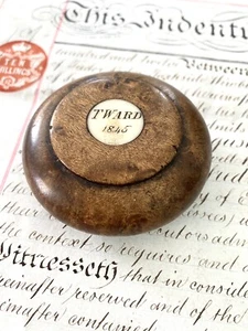 Antique Wooden Tobacco Snuff Box Trinket Box Engraved TWARD 1845 - Picture 1 of 12