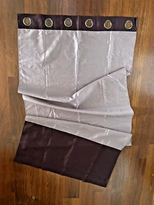 DUCK RIVER 63"x35" Faux Silk Grommet Drapes Curtains Set of 2 Dusty Pink & Brown - Picture 1 of 4
