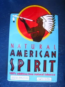 Natural American Spirit America's Cigarette Tin Metal Advertising Sign ~ REDUCED - Picture 1 of 4