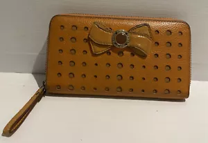 Mimco Mum Bow Amber Pouch Clutch Wallet Bag Handbag Purse Money - Picture 1 of 14