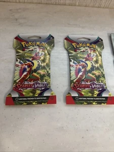 Lot Of 2 Pokemon Scarlet & Violet Base 1 Sleeved Booster Pack Factory Sealed New - Picture 1 of 2