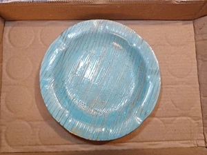 Groovy MCM Italian Ceramic Blue, Gold Ashtray Marked Italy 8.5" X 1.5" Excellent - Picture 1 of 24
