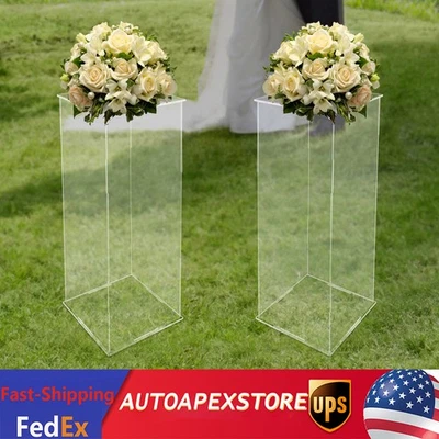 Cubo Pedestal Acrílico Transparente Soporte de Exhibición Boda Fiesta Decoración Flor Torre 80cm Foto 1 de 4
