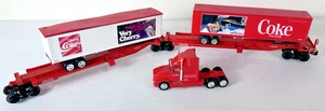 K-LINE TTAX O Gauge Articulated Flat Cars w/Tractor Trailers Coca Cola Open Box - Picture 1 of 16