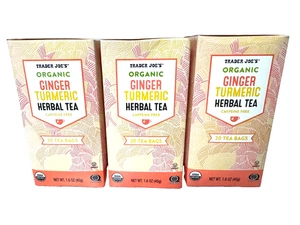 Nuovo (Confezione da 3) Trader Joe's Bio Zenzero Curcuma Tisana Senza Caffeina - Foto 1 di 2