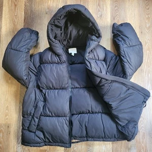 H&M Giubbotto Uomo Nero Puffer con Cappuccio UK Large Extra Puffy Zip Caldo - Foto 1 di 12