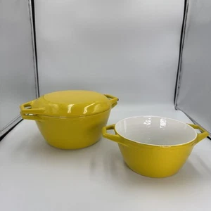 Forno Olandese Vintage anni 60 Copco D1/D2 Ghisa Smaltata Giallo Made In Denmark - Foto 1 di 9