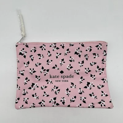 Kate Spade Aster Print Make Up Bag Zip Waterproof Liner Damp Laundry Beach - Imagem 1 de 4