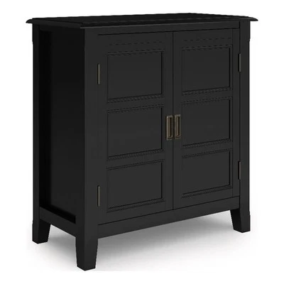 Burlington SOLID WOOD 30 inch Wide Traditional Low Storage Cabinet in Black - Image 1 of 4