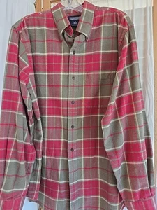 Camisa de franela Lands End ladrillo a cuadros M - Imagen 1 de 4