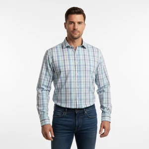 UNTUCKit Canaletto WF Camicia Uomo XXL Blu Plaid Bottoni Manica Corta Cotone - Foto 1 di 9