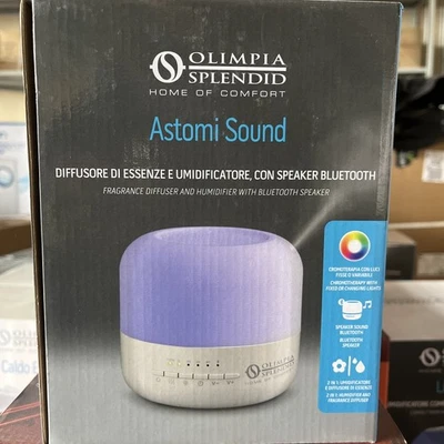 Diffusore di aromi Cromoterapia Umidificatore ASTOMI SOUND biancoCassa Bluetooth - Immagine 1 di 2