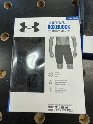 Under Armour Men's Tech Mesh BoxerJock Boxer Brief 2 Pack Size Small 9" Inseam - Image 1 of 2