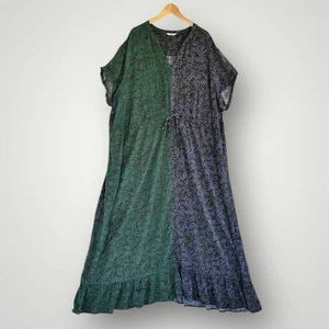 Maxi Vestido Terra & Sky Para Mujer Talla Grande 4X Manga Casquillo Cuello Mandarín - Imagen 1 de 9