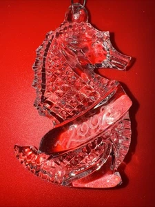 Waterford Crystal 2002 Engraved Seahorse Ornament 107966 With Made in Ireland - Picture 1 of 8