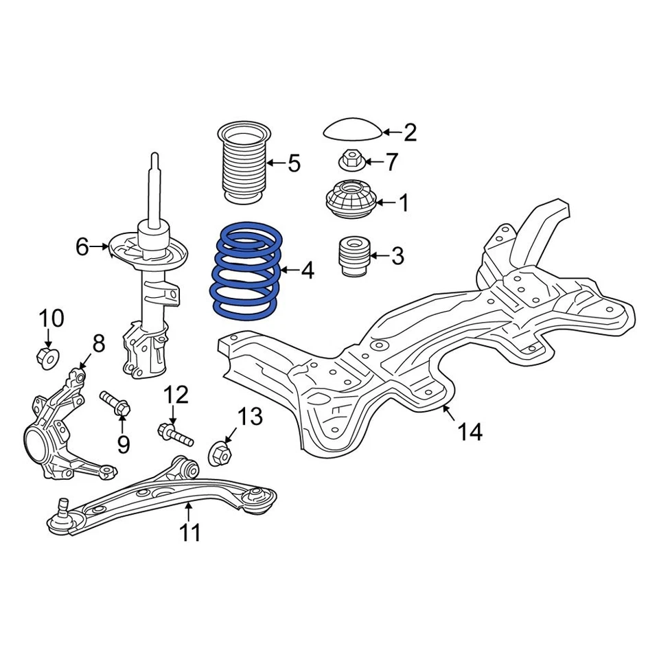 For Fiat 500 2012-2017 Fiat 5168151AB Front Coil Spring Foto 1 de 1