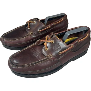 Scarpe da barca Timberland Kiawah Bay da uomo 8,5 W in pelle marrone mocassino 70521 - Foto 1 di 17