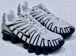 NIKE Shox TL White Metallic Silver Black Run Walk Sneakers Shoes Womens Sz 6 - Picture 1 of 14