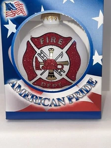 Christmas By Kreb Glass Fire Department Ornament - Picture 1 of 5