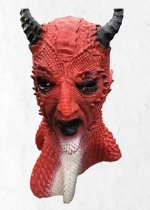 MASCARILLA DIABLO ROJO. LATEX. MASCARILLA CABEZA COMPLETA CON LUCES ROJAS EN LOS OJOS. TALLA ADULTO. - Imagen 1 de 2