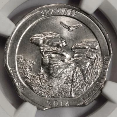 2016 P NGC MS64 Triple Clips Partial Collar Shawnee Quater Mint Error Rare Date - Image 1 of 4