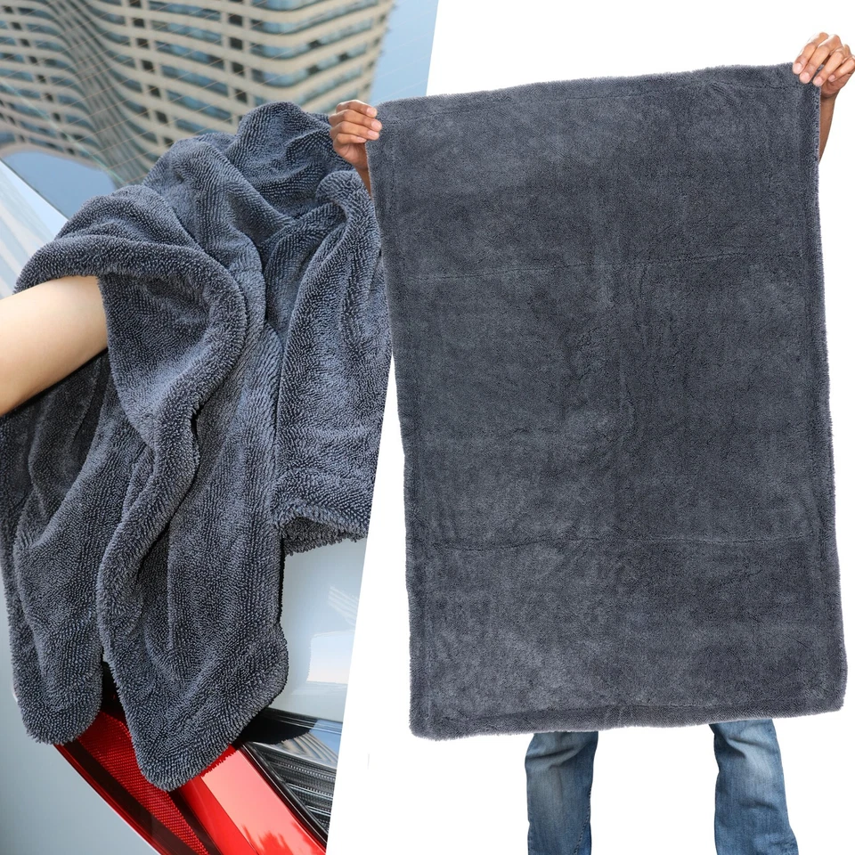 ALL4DETAIL Microfiber Car Wash Drying Towels Water Drying Towel Dark Gray 1500GSM 24x36''