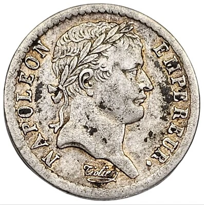 Moneda de plata 1808 A París Francia Napoleón Bonaparte 1/2 Demi Franco .900 # 1172 Foto 1 de 4