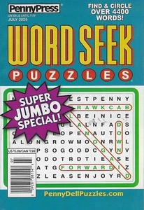 Penny Press Word Seek Puzzles Digest SIze July 2025 - Picture 1 of 1