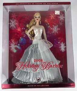 2008 Holiday Blonde Barbie Doll 20th Year Holiday Anniversary - Picture 1 of 5