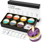 Chakra Candle Box Set Of 7 With Crystals Inside | For Aromatherapy, Meditation,