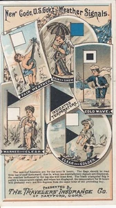 Tarjeta de intercambio/señales meteorológicas del gobierno de EE. UU. pix 1890 de Traveler's Insurance Co of Hartford - Imagen 1 de 2