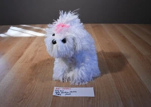 Peluche Dan Dee blanco maltés/bichón cachorro perro con lazo rosa (310-2449-1) - Imagen 1 de 5