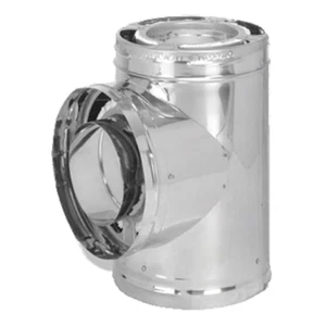 DuraVent 6" DuraPlus dreiwandiges All Fuel Tee mit Kappe 6DP-TSS Edelstahl - Bild 1 von 3