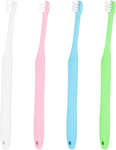 End Tuft Toothbrush, 4PCS Nylon Soft Bristle Tiny Small Tooth Brush, Hard to Rea - Picture 1 of 12